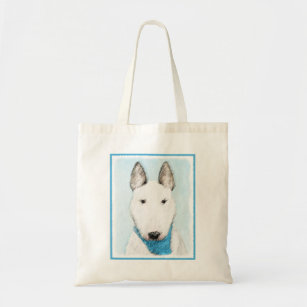 Bull Terrier Painting - Cute Original Dog Art Tote Bag