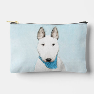 Bull Terrier Painting White English Cute Dog Art Accessory Pouch