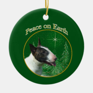 Bull Terrier Peace Ceramic Ornament