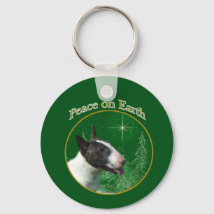 Bull Terrier Peace Key Ring