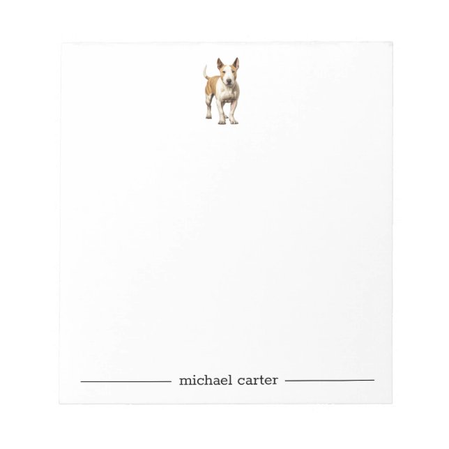 Bull Terrier Personalised Notepad (Front)