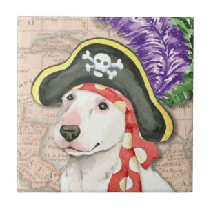Bull Terrier Pirate Ceramic Tile