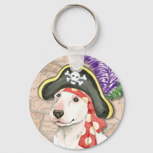 Bull Terrier Pirate Key Ring
