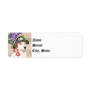 Bull Terrier Pirate Return Address Label