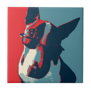 Bull Terrier Political Parody Ceramic Tile