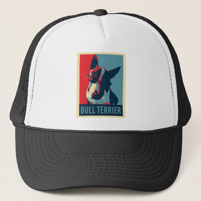 Bull Terrier Political Parody Trucker Hat (Front)