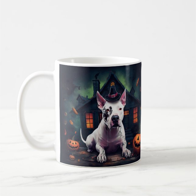Bull Terrier Pumpkins Halloween Scary Coffee Mug (Left)