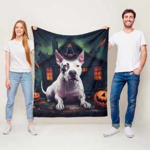Bull Terrier Pumpkins Halloween Scary Fleece Blanket