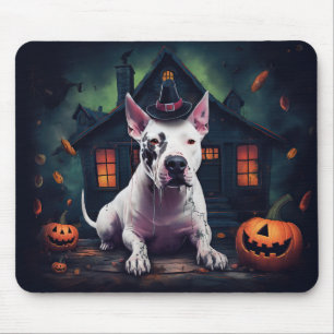 Bull Terrier Pumpkins Halloween Scary Mouse Pad