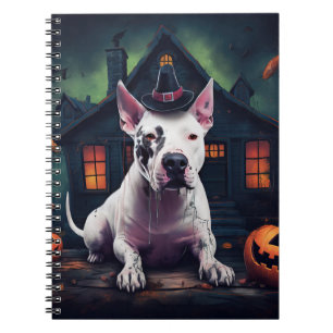 Bull Terrier Pumpkins Halloween Scary Notebook