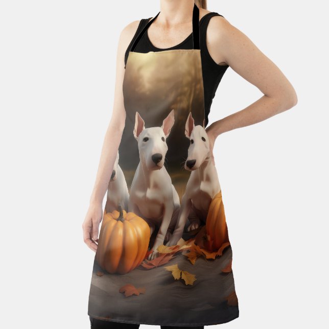 Bull Terrier Puppy Autumn Delight Pumpkin Apron (Insitu)