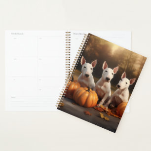 Bull Terrier Puppy Autumn Delight Pumpkin Planner