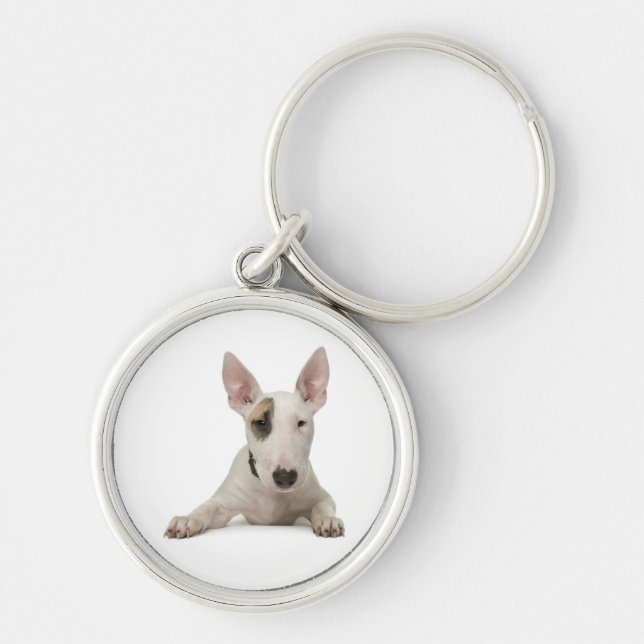 Bull Terrier Puppy Dog Keychain (Front)
