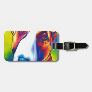 bull terrier red and white 2 luggage tag