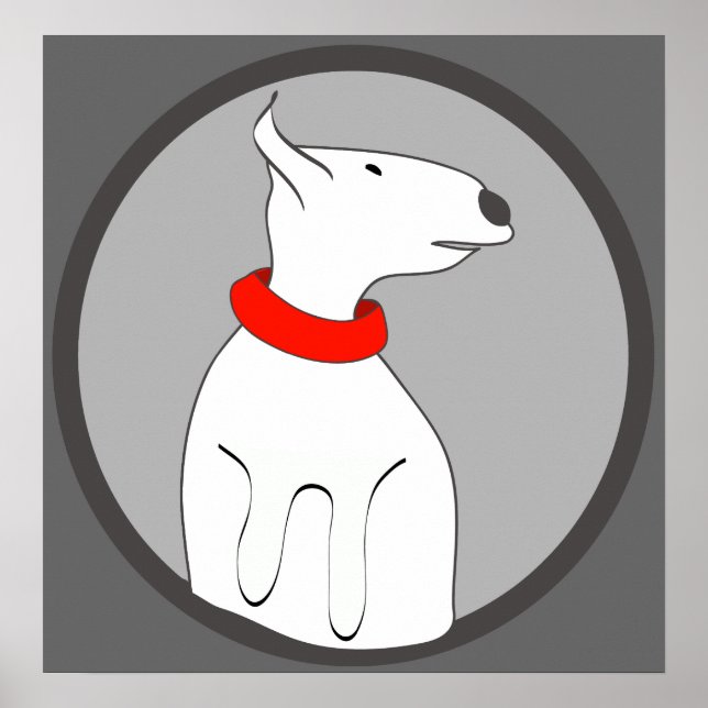 BULL TERRIER RED COLLAR PUPPY POSTER (Front)