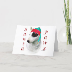 Bull Terrier Santa Paws Holiday Card
