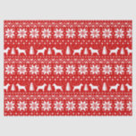 Bull Terrier Silhouettes Christmas Pattern Red Tissue Paper<br><div class="desc">Festive Red and White Christmas Sweater Style Pattern with Bull Terrier Silhouettes</div>