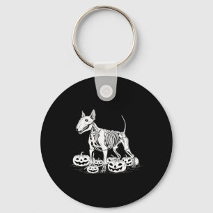 Bull Terrier Skeleton Birthday Halloween Mens Wome Key Ring