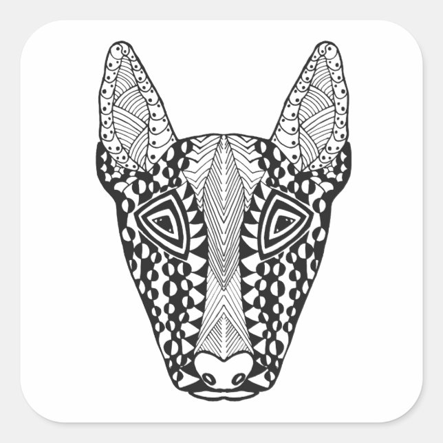 Bull Terrier Sketch Square Sticker (Front)
