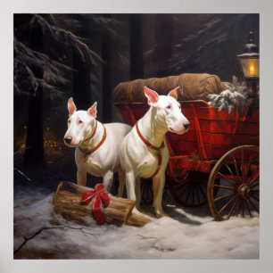 Bull Terrier Snowy Sleigh Christmas Decor