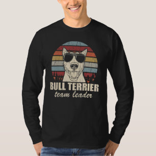 Bull Terrier Team Leader Cool Dog Sunglasses Vinta T-Shirt