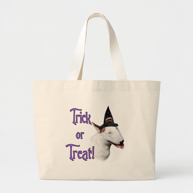 Bull Terrier Trick Large Tote Bag (Front)