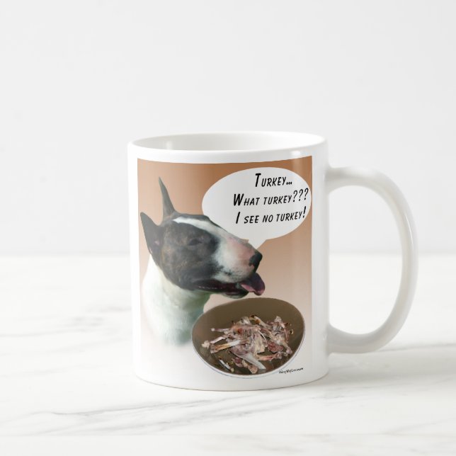 Bull Terrier Turkey Coffee Mug (Right)