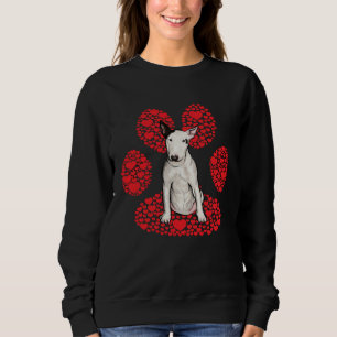 Bull Terrier Valentines Day Dog Love Paw Sweatshirt