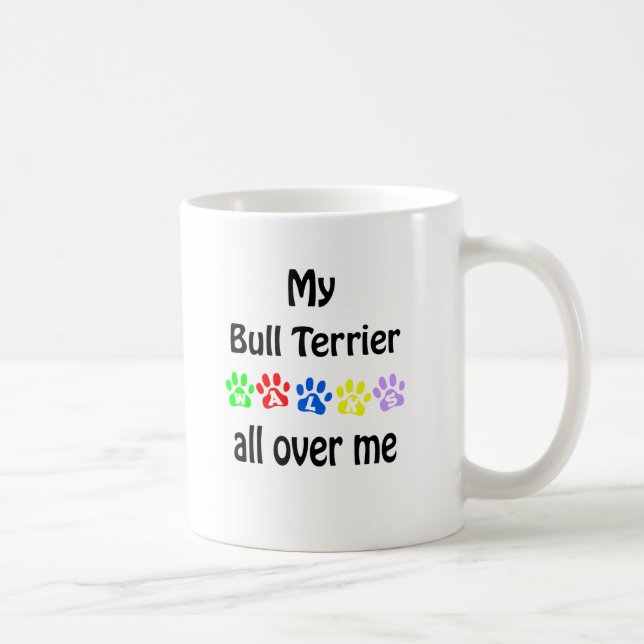 Bull Terrier Walks Design Coffee Mug (Right)