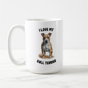Bull Terrier Watercolor Illustration Coffee Mug