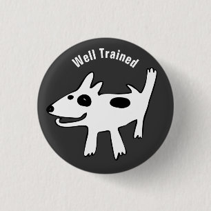 Bull Terrier Well Trained 3 Cm Round Badge