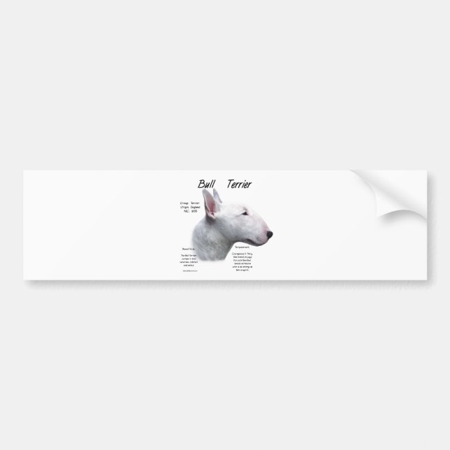 Bull Terrier (wht) History Design Bumper Sticker (Front)