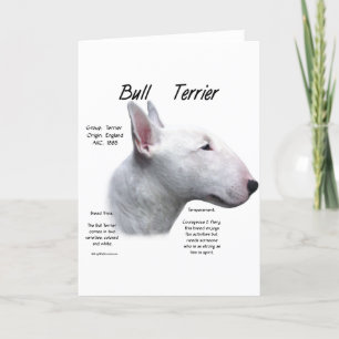 Bull Terrier (wht) History Design Holiday Card