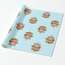 Bull Terrier Wrapping Paper "Merry Christmas"