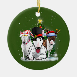 Bull Terriers Ceramic Ornament
