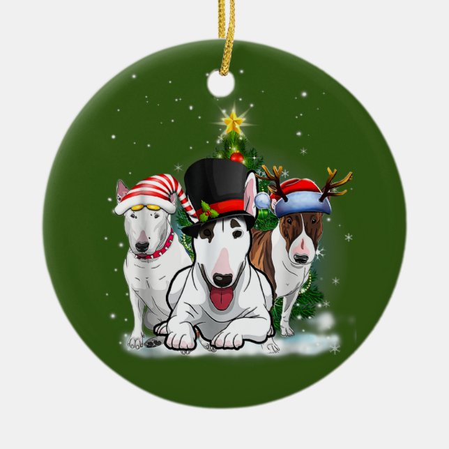 Bull Terriers Ceramic Ornament (Front)