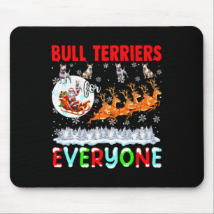 Bull Terriers For Everyone Xmas Owner Santa Sleigh Mouse Pad