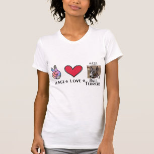 Bull Terriers Peace Love Dog Lovers T-Shirt