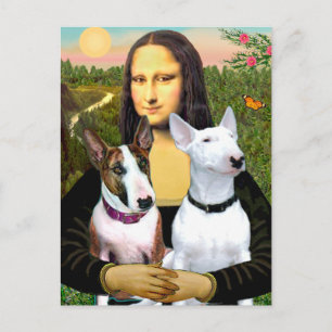 Bull Terriers (Two) - Mona Lisa Postcard