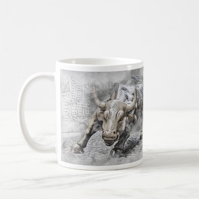 Bull Toro Market Mercado Stock Money Dinero Gold Coffee Mug (Left)