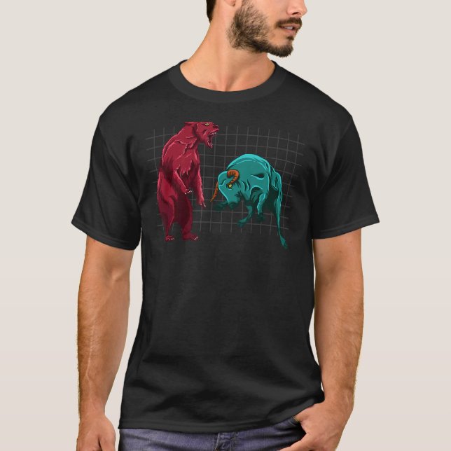Bull Vs Bear Crypto Chart Analysis Cryptocurrency  T-Shirt (Front)