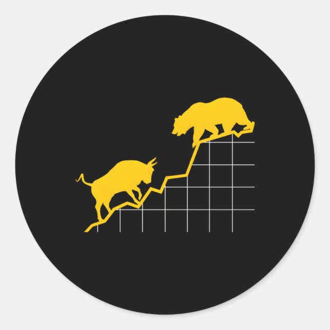 Bull Vs Bear I Shares Stock Market Etf Capital Classic Round Sticker (Front)