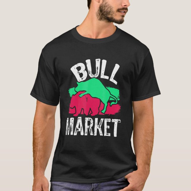 Bull Vs Bear Market Stock Trading T-Shirt (Front)