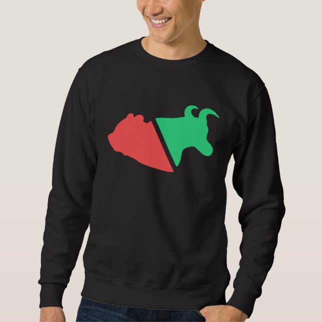 Bull vs Bear Stock Investor & Trader in Finance Sweatshirt (Front)