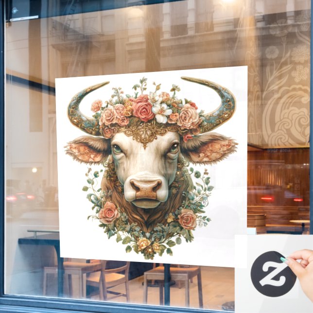 Bull Window Cling (Cafe Window)