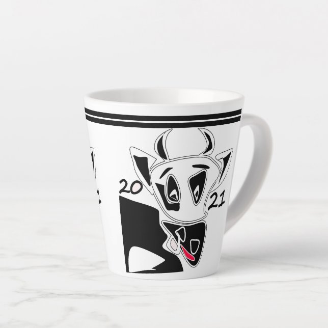 Bull, year of the bull, 2021, funny bull latte mug (Right Angle)