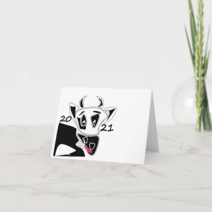 Bull, year of the bull, 2021, funny bull note card