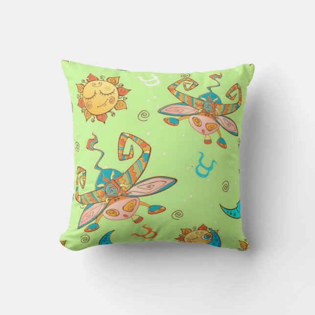 Bull Zodiac Sign Pattern Cushion (Front)