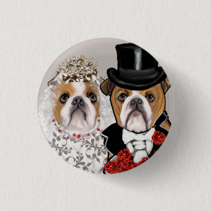 Bulldog 3 cm round badge