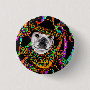 Bulldog 3 cm round badge